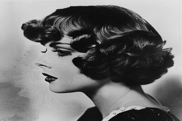 1920s makeup faux bob