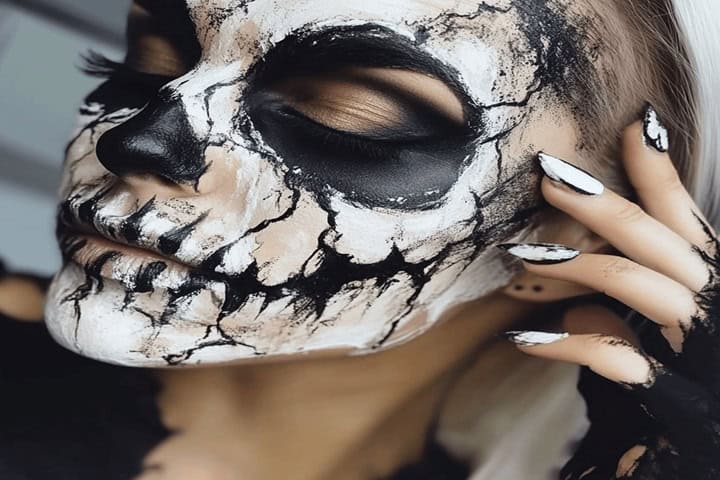 halloween skull makeup step by step