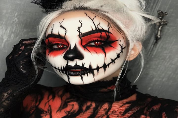 halloween skull makeup dracula